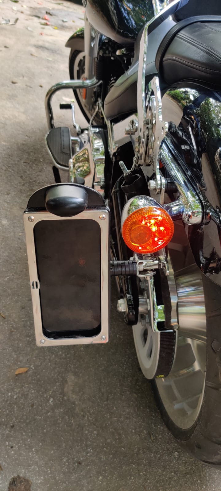 Foldable Side License Plate Mount LED Light For Harley Sportster Dyna  Street Bob
